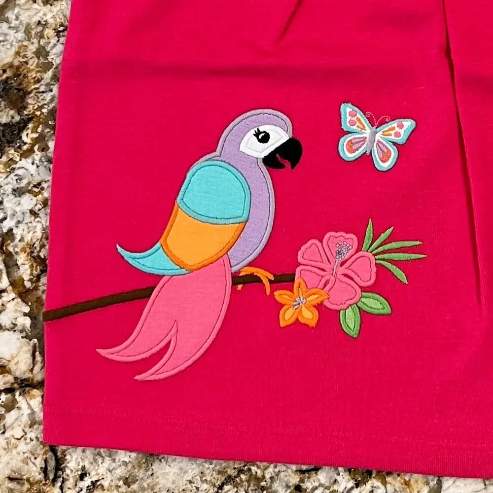 NWT Gymboree Parrot Ruffle Top & Tropical Flower Bubble Shorts